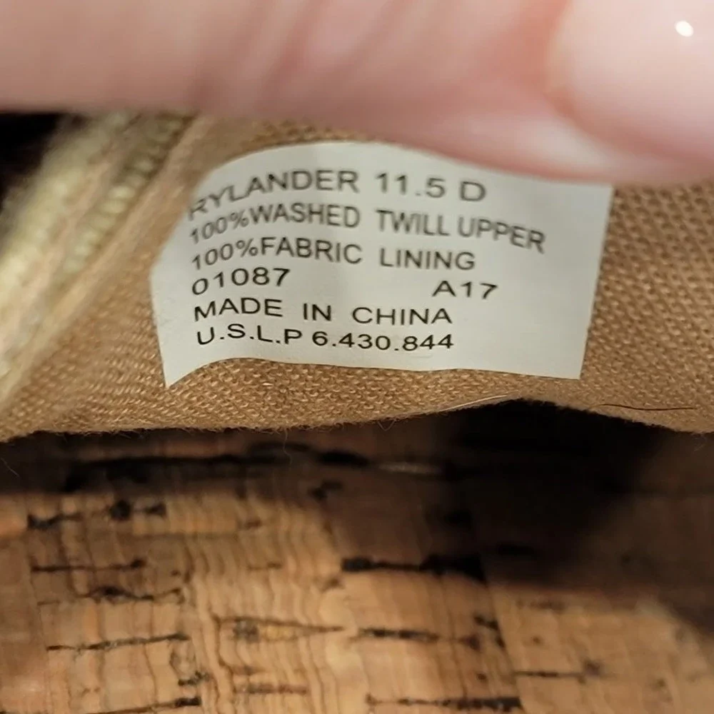 Polo Ralph Lauren Rylander Tan Washed Twill Boat Shoes Mens 11.5 D Loafers